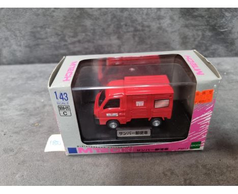 MTECH Epoch Samibar Mail Car # 46990-8 Red Diecast Model In Acrylic Display Case