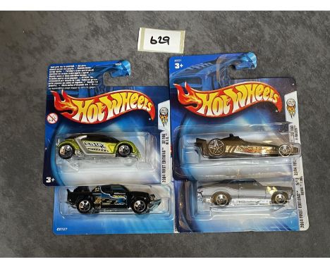4 x Hot Wheels Diecast Cars On Unopened Bubble Card, Comprising Of; 2004 First Editions #005 5/100 Nova 1968, #030 30/100 F-R