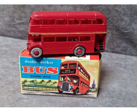 WD Hong Kong Empire Made #868 Double Decker Bus Friction Drive Empire Made Plastic Friction Double Decker Bus - Finished In R