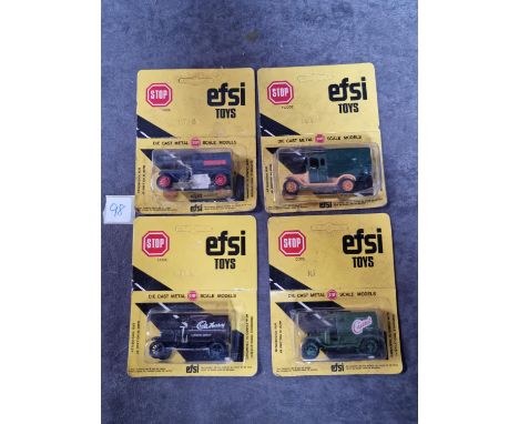 EFSI (Holland) Diecast Metal Models Set Of 4 x Comprising #MT14 #151 # MT11 1/64 T Ford 1919 Cadburys Van # MT10 1:62 Scale M