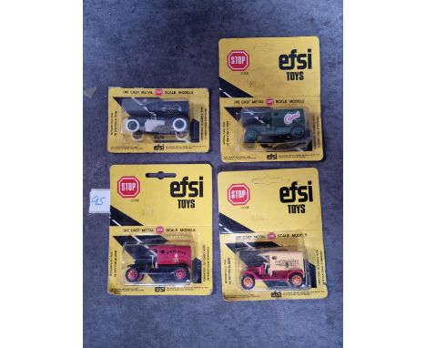EFSI (Holland) Diecast Metal Models Set Of 4 x Comprising #MT7 1/64 T FORD 1919 ROYAL MAIL # 806 Ford Model T Van - CALVE DEL