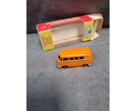 Fun Ho! New Zealand Diecast #5 VW Combi bus in Orange &amp; Silver Base Mint Model In Original Large Box Fun-Ho! Toys Were A 