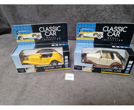 2 x Classic Car Model Collection Diecast Models #8871h 1936 Classic Sports And #8875C 1930 Classic Convertible