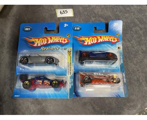 4 x Hot Wheels Diecast Cars On Unopened Bubble Card, Comprising Of; 2005 First Edition #001 Ford Shelby Cobra Concept, 3 x Tr