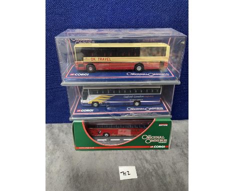 2 x Corgi 'The Original Omnibus Company' Vehicles In Display Cases, Comprising Of; # Corgi OOC 43007,Leyland Olympian,Go Coas