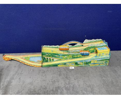 Marke Technofix Alpine Express No.300 Clockwork Litho Tin Alpine Station Track With Two Buses This Item Was Manufactured In W
