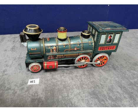 Vintage Battery Operated Train Engine Collectible Made In Japan Toy Fine Printed Lithograph This Is A Very Rare And Collectib