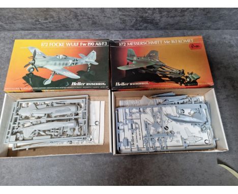 2 x Heller Humbro Model Kits Comprising #80235 Focke-Wulf Fw190 A/F Heller | No. 80235 | 1:72 And #80237 Messerschmitt Me163 