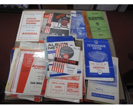 Arsenal 1964-5 Programmes, 21 Homes and Reserves v. Northampton, 23 Aways including at Darlington, Peterborough, Stevenage, 1