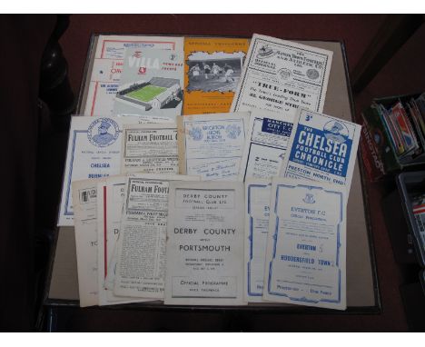 1945-6 Everton v. Barnsley, Huddersfield (both score on face) 46-7 Derby v. Portsmouth, Fulham v. West Brom. 47-8 Preston v. 