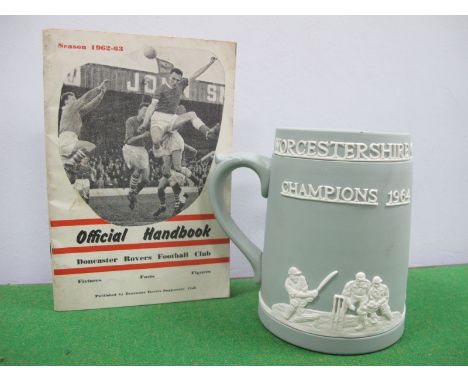 Cricket Worcester County Cricket Club, 1964 Champions Pottery Tankard, by Dudson, 13cm high, Doncaster Rovers 1962-3 handbook