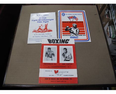 Boxing 1976 Muhammad Ali v. Ken Norton CCTV Programme, presented by Viewsport Ltd, Great Britain v. USA (amateur) at Wembley,