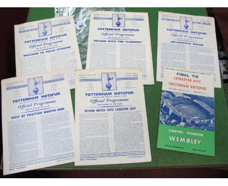 1960 - 1 Tottenham Programmes From The Double Season -  F.A. Cup Final, homes v. Leicester. Preston, Arsenal, Nottingham Fore