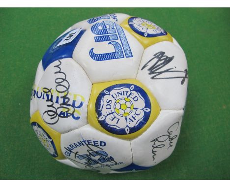 Leeds United Autographs Circa 1995, including Tony Dorigo, Gary McAllister, Carlton Palmer, ink signed (all unverified) on a 