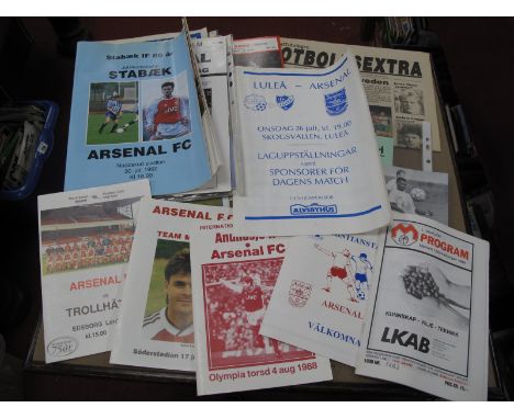 Arsenal Programmes in Scandinavia, 1988 and later, including at Lulea, Mjolner, Fram, Valkomna, Gais, Bois, Amundsjo. (20)