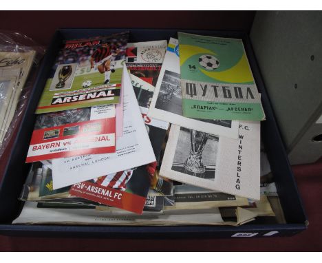 Arsenal Away Programmes in Europe 1979 and Later, including at Winterslag, Leipzig, Spartak, approximately forty five.
