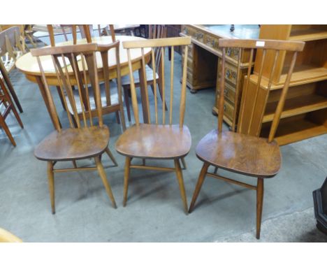 A set of three Ercol Golden Dawn elm and beech 608 model chairs 