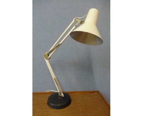 A white metal anglepoise desk lamp 