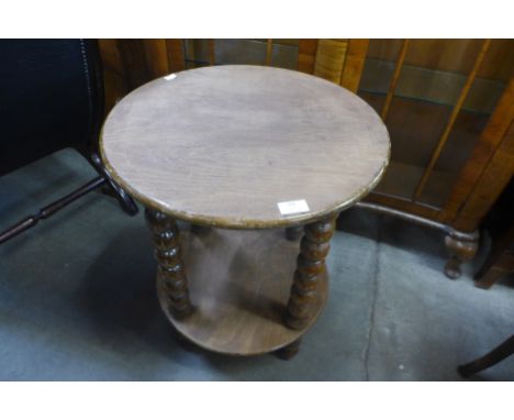 A mahogany bobbin turned circular occasional table 