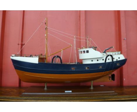 A scale model of a mid 20th Century North Sea trawler 