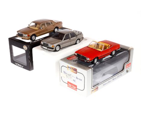 3 Sun Star/AUTOart/Norev Mercedes Modelle, Maßstab 1:18, 2 mit tw leicht besch. OK, Z 2