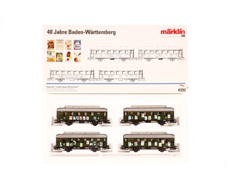 Märklin Wagen-Set ”40 Jahre Baden-Württemberg” 4392, Spur H0, 4-teilig, Alterungsspuren, OK, Z 2