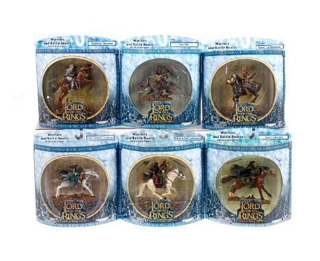 6 versch. The Lord of the Rings Reiter-Figuren, ”Warriors and Battle Beasts” ”Battle Scale Figures”, Höhe ca. 8-12, je im OK,