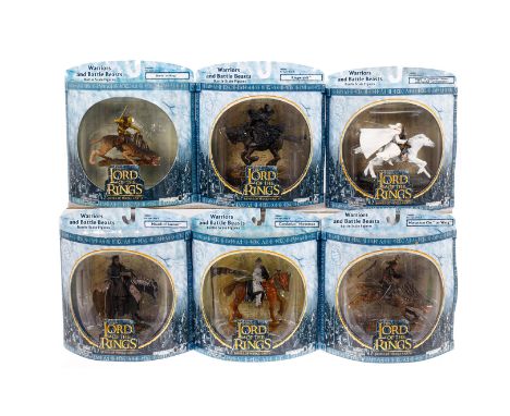 6 versch. The Lord of the Rings Reiter-Figuren, ”Warriors and Battle Beasts” ”Battle Scale Figures”, Höhe ca. 8-12, je im OK,