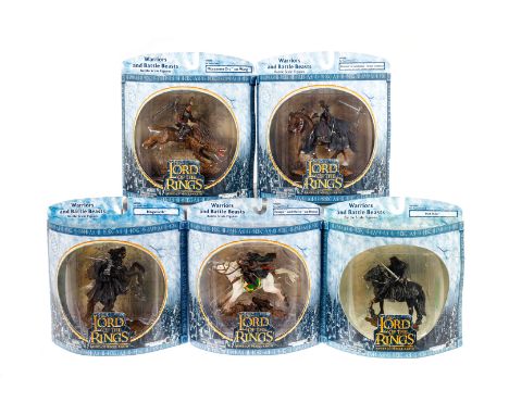 5 versch. The Lord of the Rings Reiter-Figuren, ”Warriors and Battle Beasts” ”Battle Scale Figures”, Höhe ca. 8-12, je im OK,