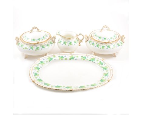 Herand porcelain table service, Chinese Bouquet Green, including tea and dinner ware