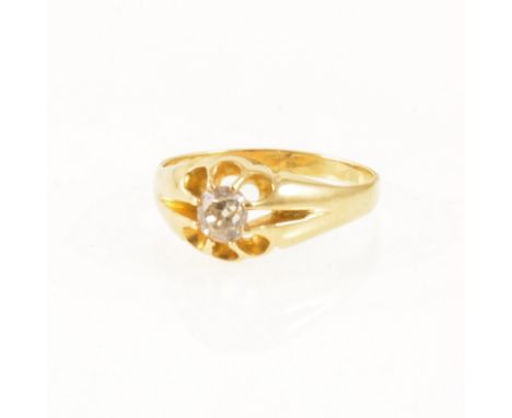 A diamond solitaire ring, the old brilliant cut stone claw set in an 18 carat all yellow gold lady's/gentleman's mount, appro