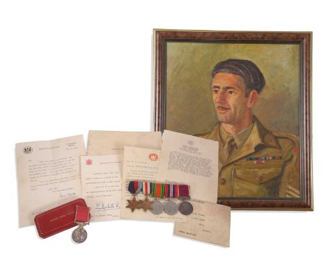 A group of Second World War campaign medals and a British Empire medal all awarded to Mr R R E Cooper, the BEM awarded follow