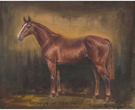 Carolyn Alexander (British, b.1948), "Oil Sketch of Aythorpe", oil on board, signed, dated '79, 7.5X9.5ins, framed