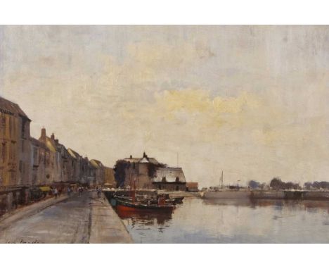 Ian Houston (British, b.1934), "The Basin, Hornfleur: Winter Afternoon", oil on board, signed, 18x26ins, framed.