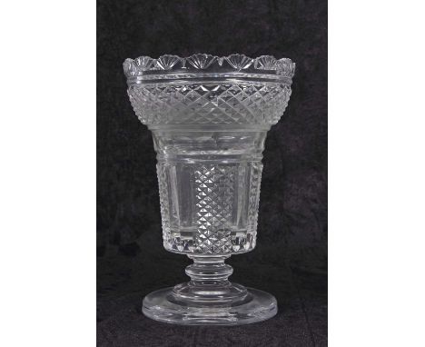 Large Waterford Crystal vase, late 19th/early 20th Century, hobnail cut, 20cm high