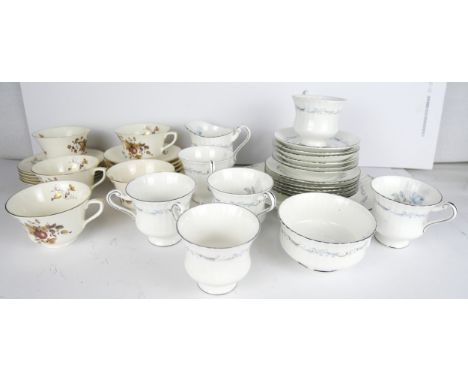 A twenty-one piece Paragon 'Morning Rose' tea set and a Royal Worcester 'Autumn Harvest' tea set