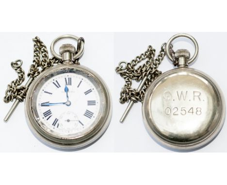 GWR post grouping Pocket Watch with Swiss Record 15 Jewel movement, top wound and set. Dial is marked RECORD and is free from
