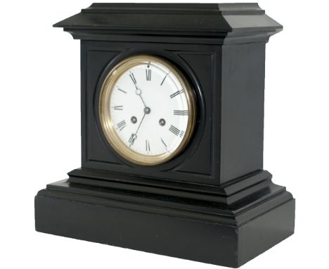 London and North Western Railway 5in slate cased railway clock. The French twin going barrel movement with strike on the quar