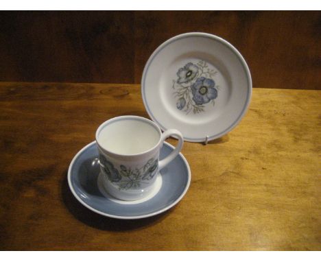 A Wedgewood after Susie Cooper Glen Mist part tea service comprising 6 cups and saucers and 6 side plates. 