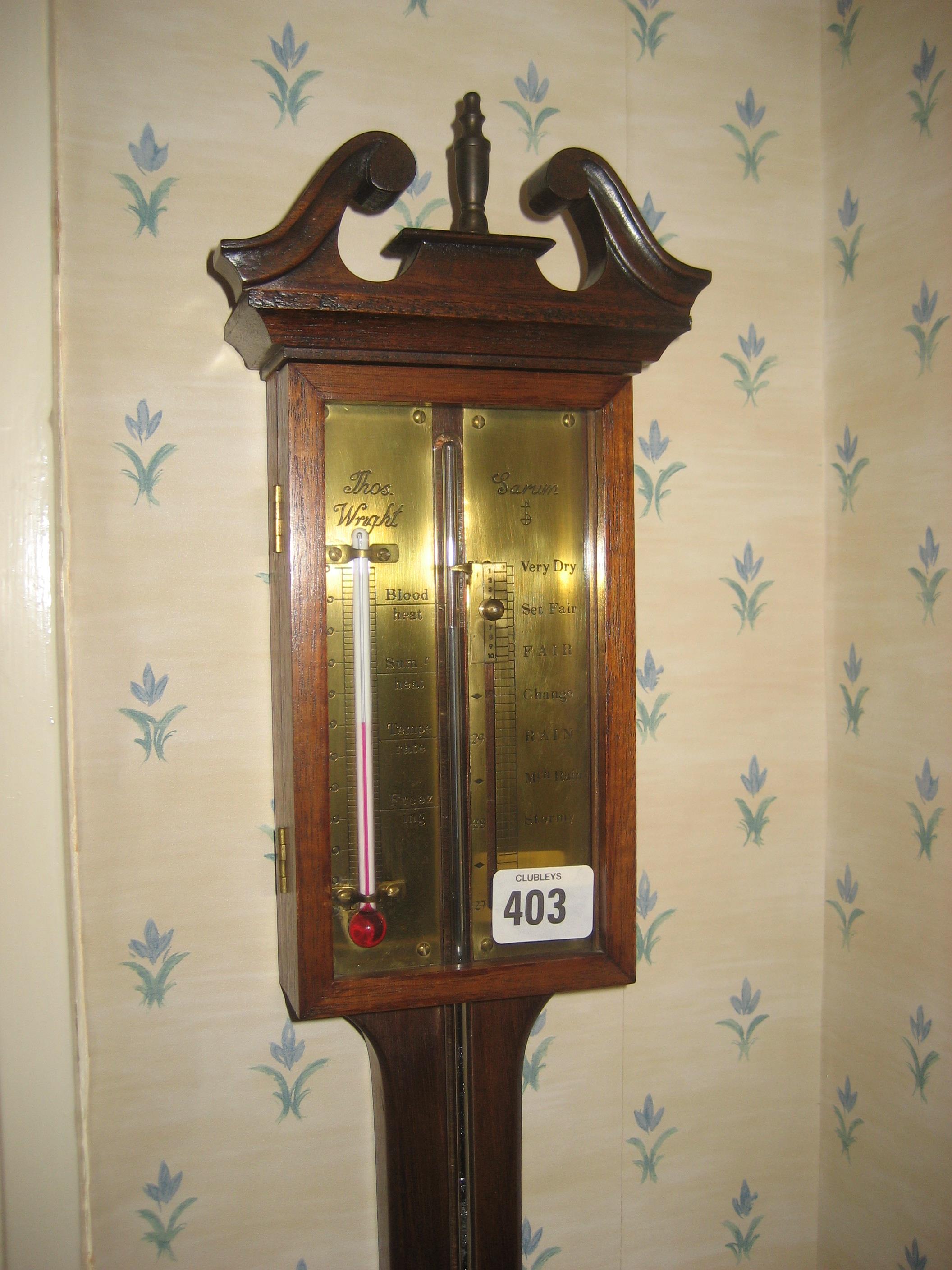 A modern Thomas Wright stick barometer.