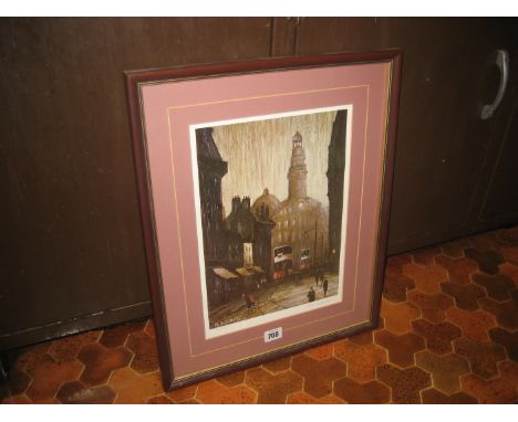 A Northern Town landscape. Signed limited edition print (546/650) by Arthur Delaney.