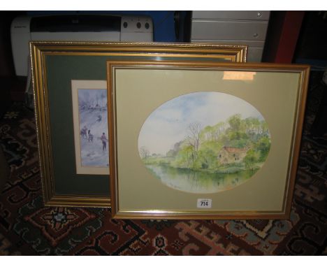 A Tony Hayard watercolour and a print (2).