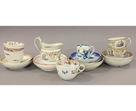 A Collection of 18th Century and later English Porcelain, including a Lowestoft blue and white saucer, a Worcester Eurpoean L