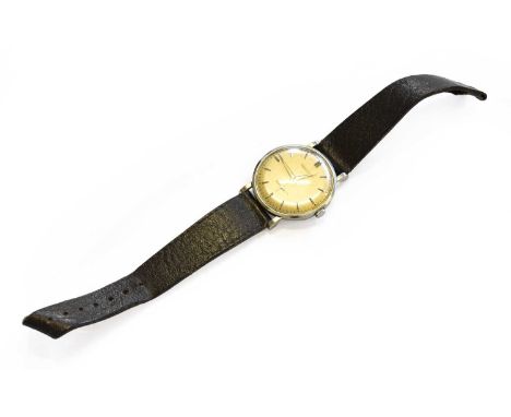 A Stainless Steel Wristwatch, signed Jaeger LeCoultre, circa 1965, manual wound lever movement signed, case stamped LeCoultre