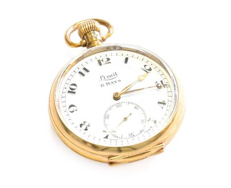 A 9 Carat Gold Open Faced Pocket Watch, signed LimitDust cover is 9k gold, no inscriptions, hand setting correctly, winding s