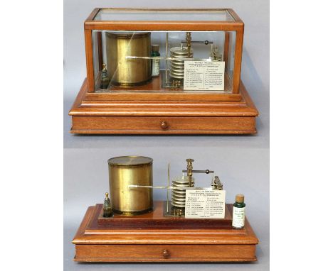 A Mahogany Barograph, retailed by Manoah Rhodes &amp; Sons Ltd, Bradford numbered D26229Outer case clean. Glass free from cra