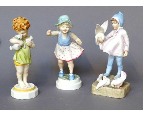 A Royal Worcester Figure, modelled by F G Doughty, Fantails, another Royal Worcester figure ''Wednesday's Child'' 17cm, ''Sun
