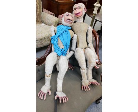 Two South-East Asian Puppet Theatre Monkeys, approximately 110cm