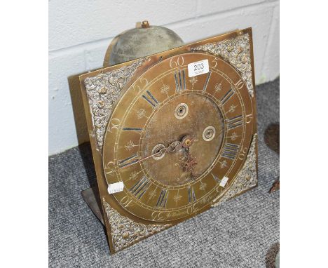 A Brass Dial Longcase Clock Dial Movement, signed by Ja Hendrie Wigton