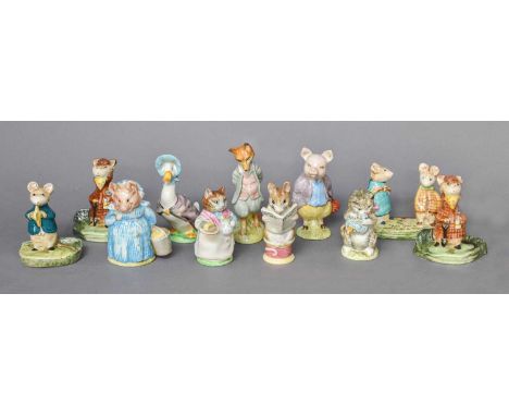 Beswick Beatrix Potter Figures, including ''Ribby'' ''Pighig Bland'' '' Taylors of Gloucester'' mostly BP-3; together with ''